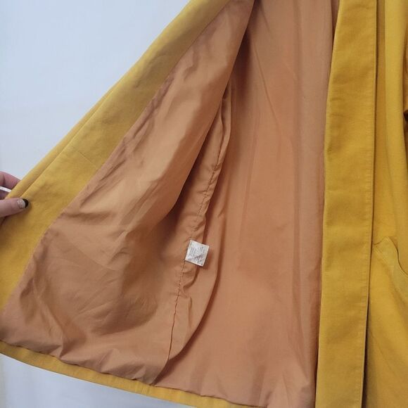80s Retro Yellow Faux Suede Coat - Picture 6 of 16